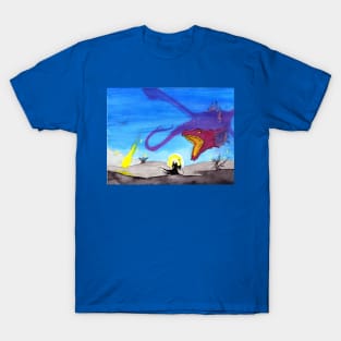 Dragon vs Wizard Battle T-Shirt